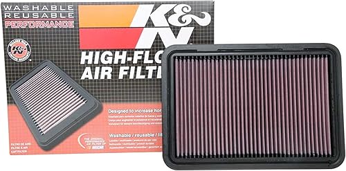 K&N Filtro de aire del motor: reutilizable, limpia cada 75,000 millas, lavable, premium, filtro de aire de repuesto para automóvil: compatible con