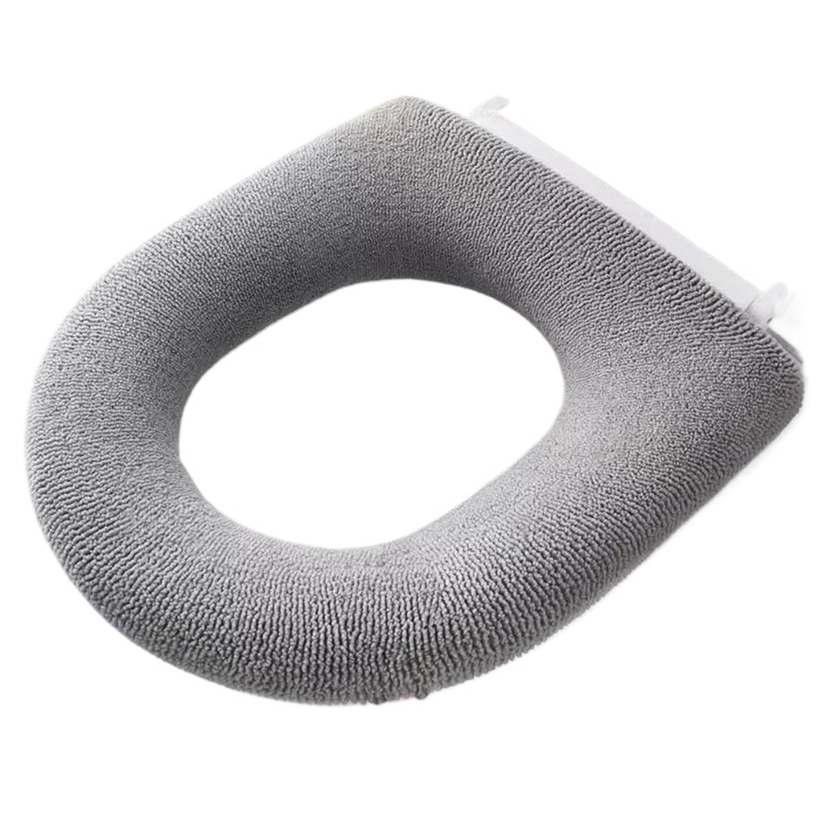 PADGCNOR Soft Toilet Seat Cushion Winter Warm Toilet Seat Cover Closestool Mat O-shape Pad Bathroom Accessories Knitting Pure Color Soft Bidet(Grey)
