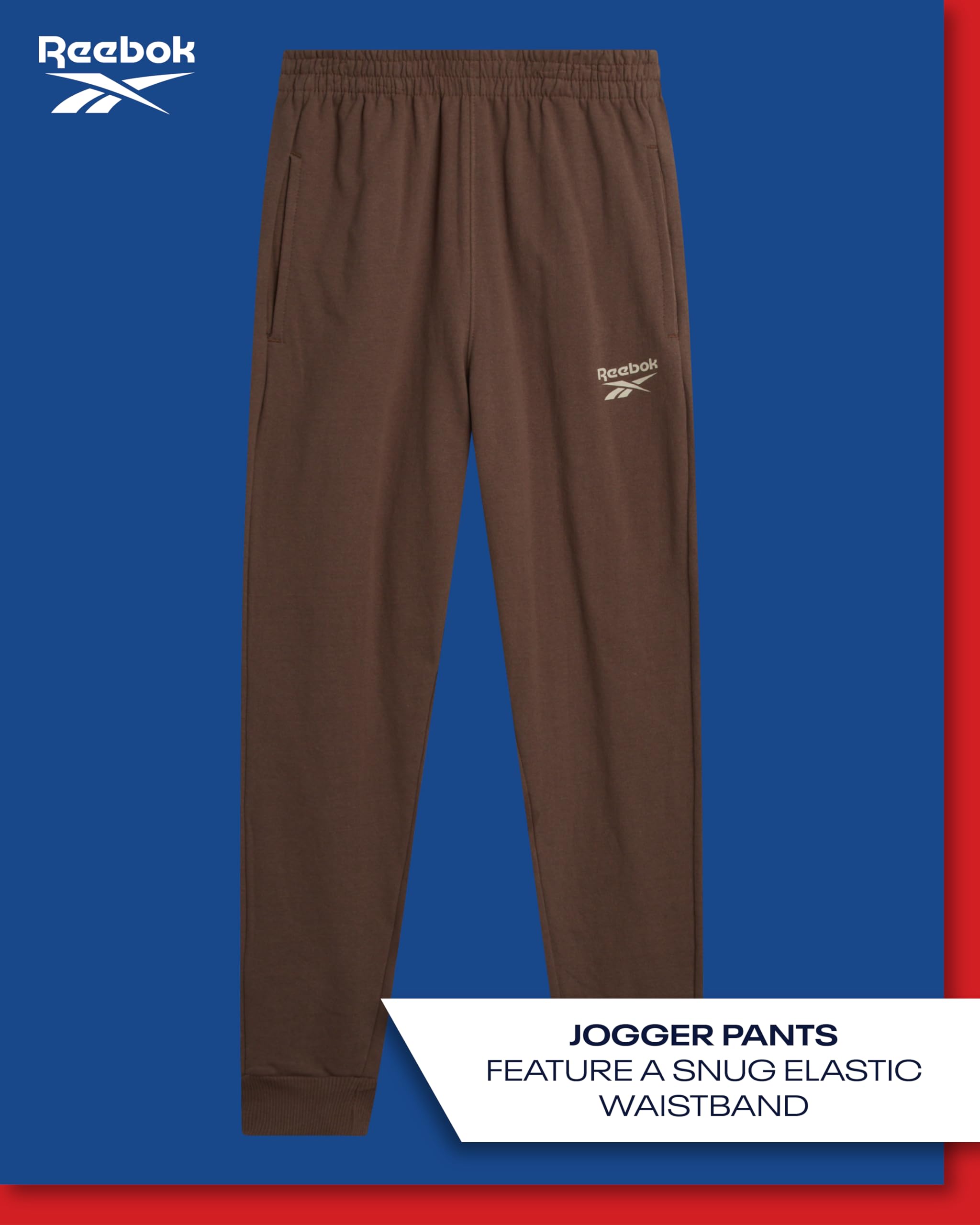 Reebok Set tuta sportiva da ragazzo, 2 pezzi, giacca Varsity e pantaloni della tuta da jogging per ragazzi (taglie: 8-12)