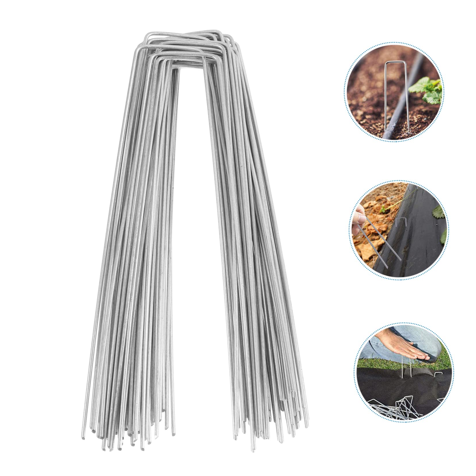 100pezzi U-shaped Lawn Turf Pegs Chiodi Per Giardinaggio Fissaggio Tappeti Erbosi Strumento Per Resistente e Facile Usare