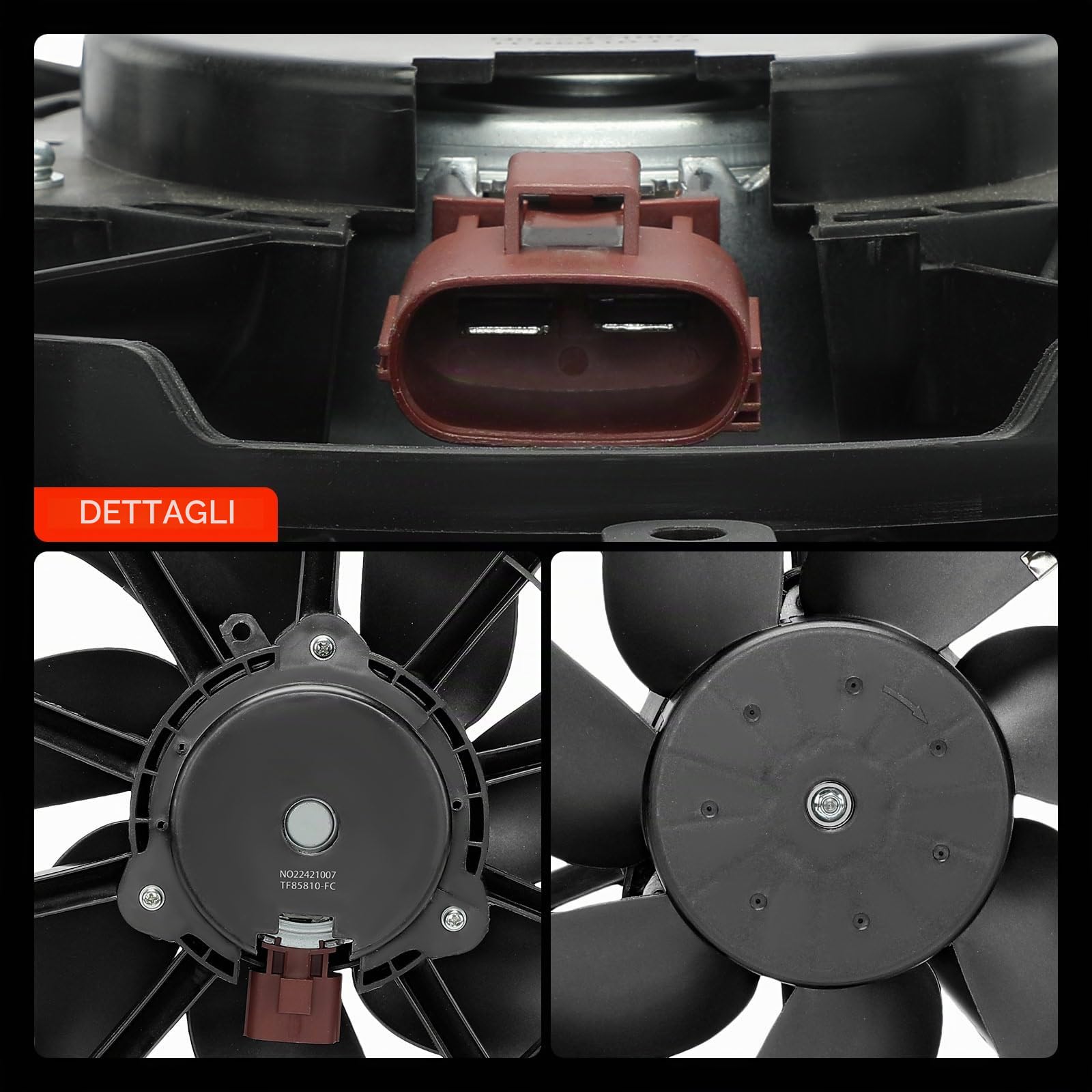 Frankberg Ventola del radiatore del raffreddamento ad acqua C1B18C607AB | Compatibile con: B-Max JK, Fiesta VI Van, Fiesta VI CB1 CCN, Ecosport, B-Max Van JK