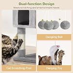 Globlazer Arbres et tours pour chats adultes multiples, 82-inch XXL Tour d'arbre de chat haut pour les chats intérieurs avec poste de Scratching, 3 Perches, 2 Des paniers suspendus, 2 Condos, Gris clair, F82