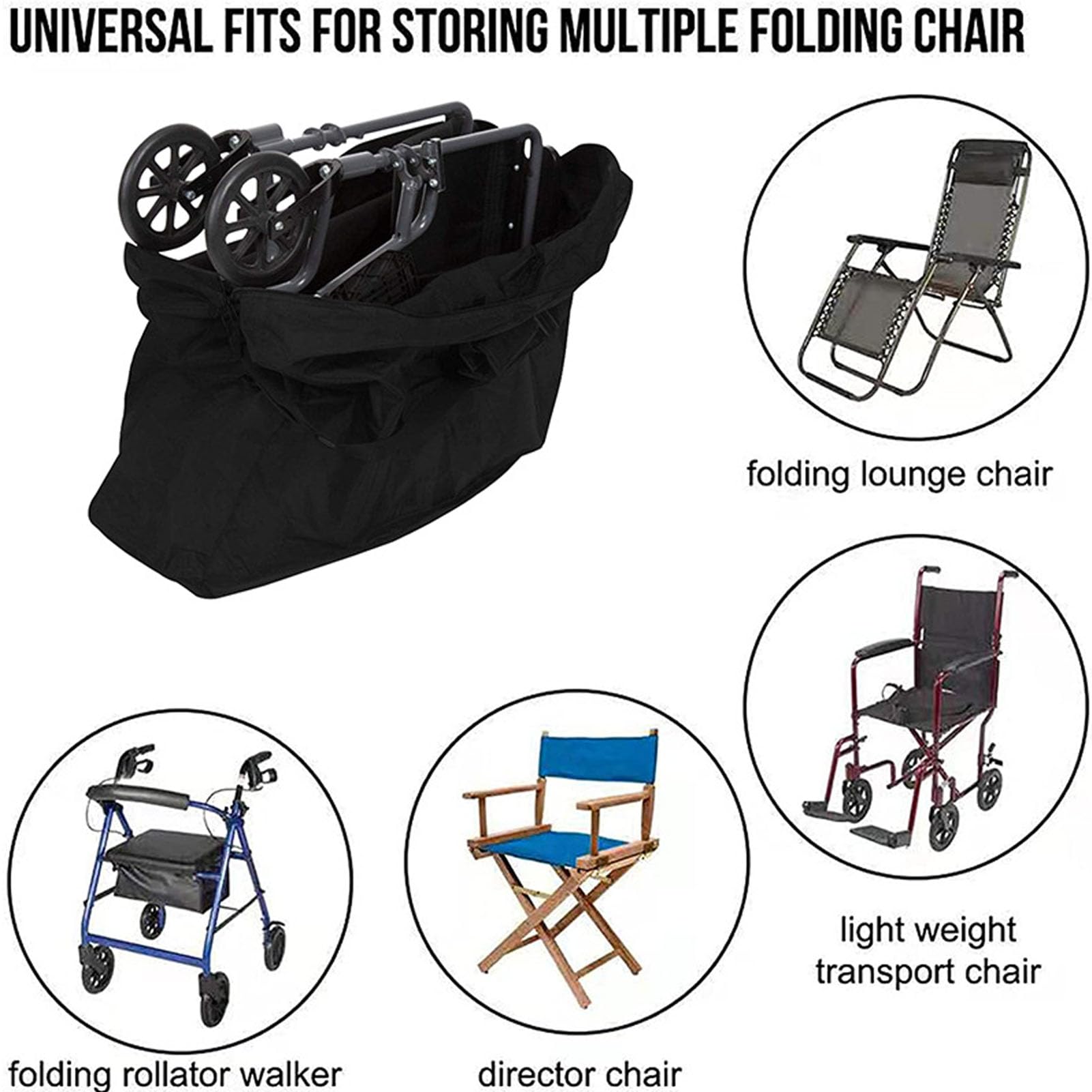 Bolsa de viaje para andador, bolsa de tela Oxford 600D para silla de ruedas, plegable, resistente al agua, bolsa de viaje para silla de ruedas para exteriores (115 * 80 * 40cm)
