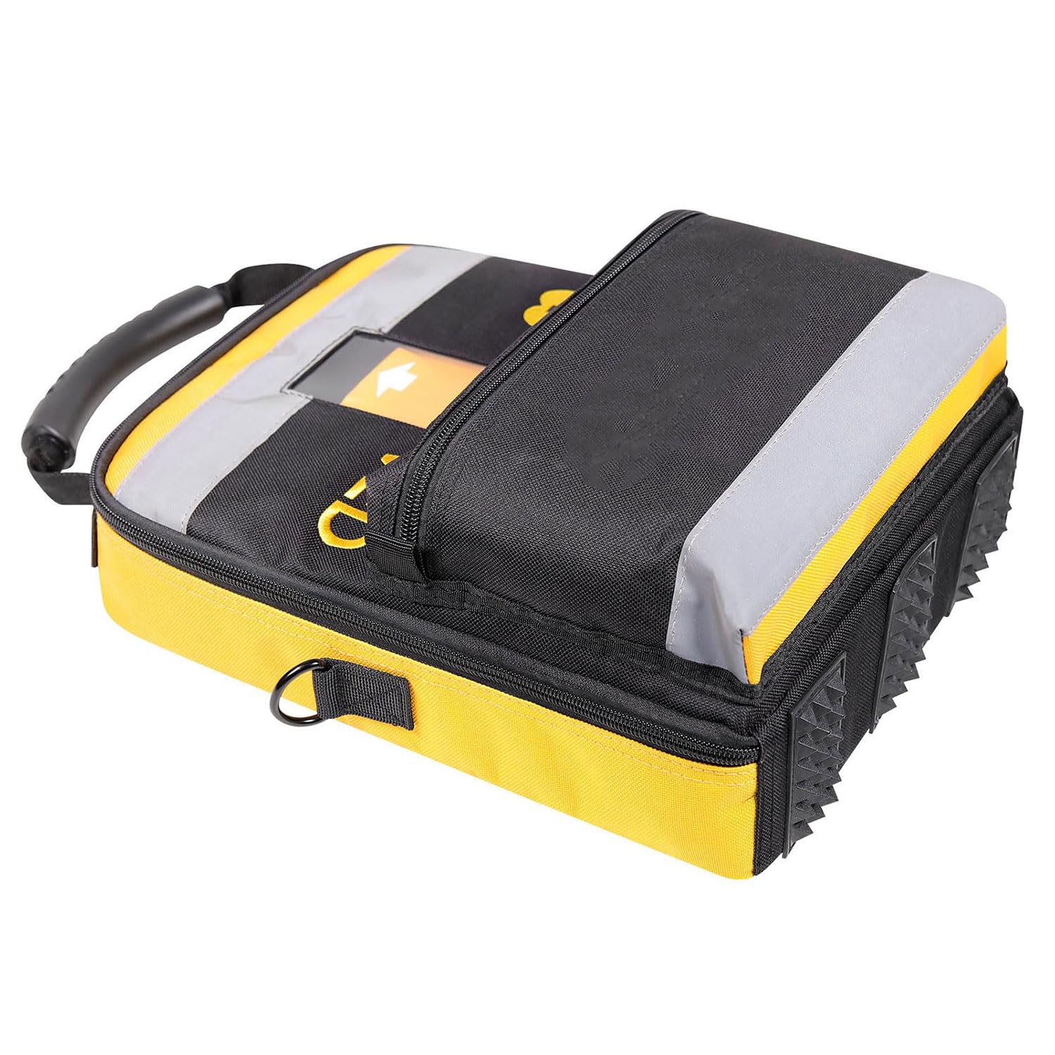 Portable AED Storage Bag, Defibrillator Pouch Emergency Instrument Container with Adjustable Shoulder Straps & Reflective Strips, for Home, Office, Public Places