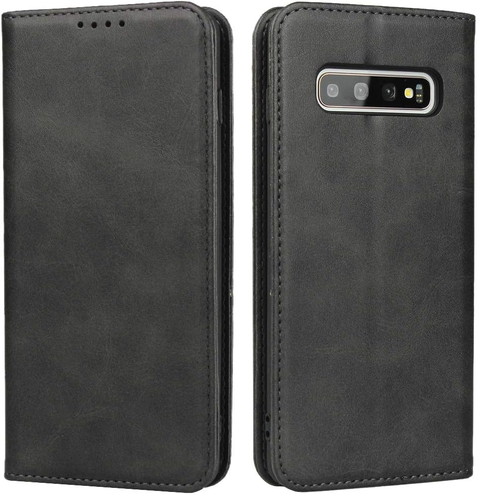 for Samsung Galaxy S10 Plus Wallet Case with Card Holder, PU Leather Magnetic Case Kickstand Feature Shockproof Protective Flip Cover Case for Samsung S10 Plus - Dark Gray