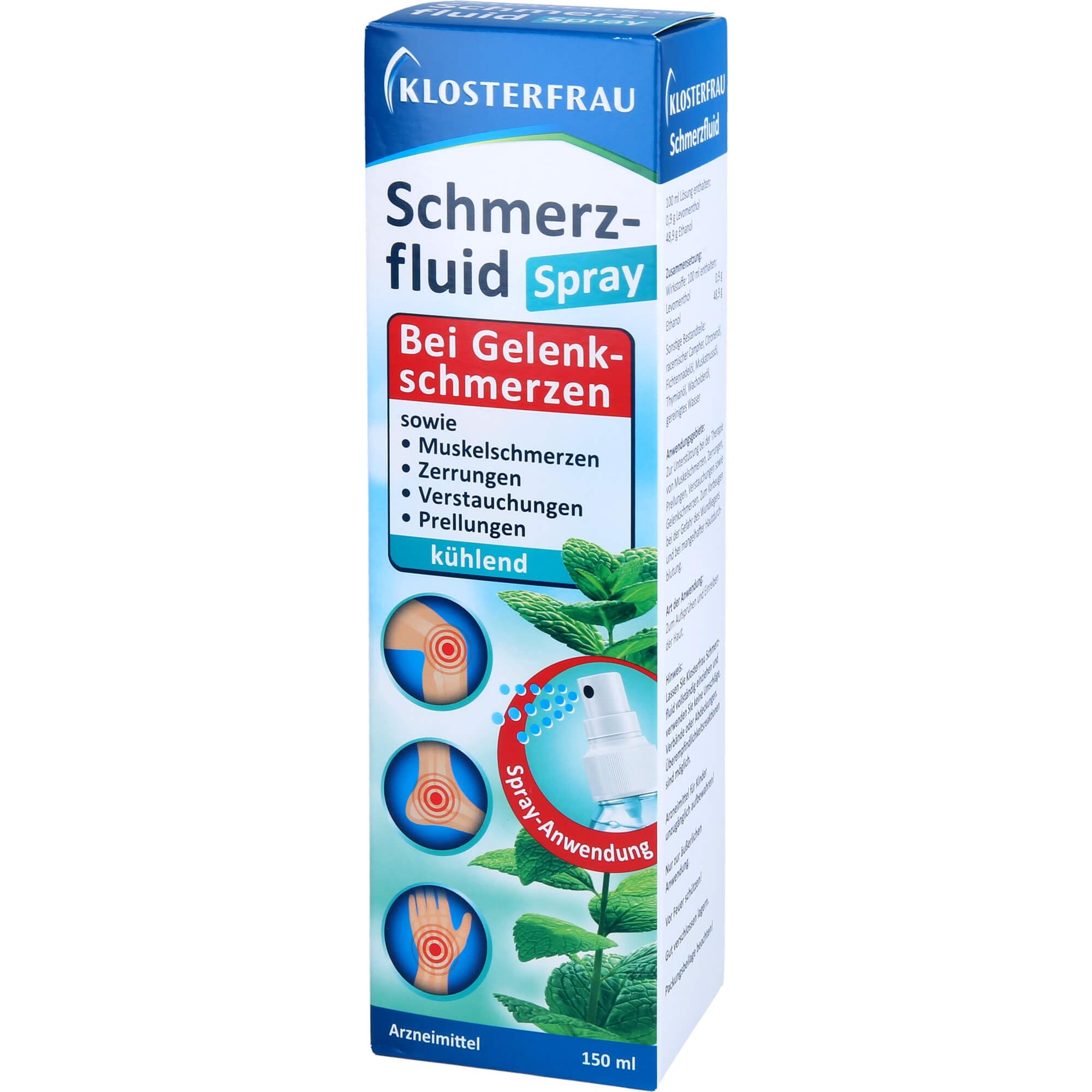 Klosterfrau Schmerzfluid | kühlende Spray-Anwendung | Bei Gelenk- und Muskelschmerzen | 3-fach Wirkung | 150 ml