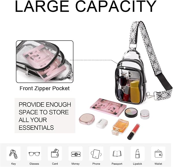 CLUCI Clear Bag for Stadium Events, Clear Crossbody Bag, Transparent Purses - 4