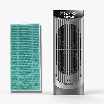 Reffair AX70 Smart Car Air Purifier with PM 2.5 LED Display | True Green HEPA Filter (Super Saver Pack - With one extra filter)