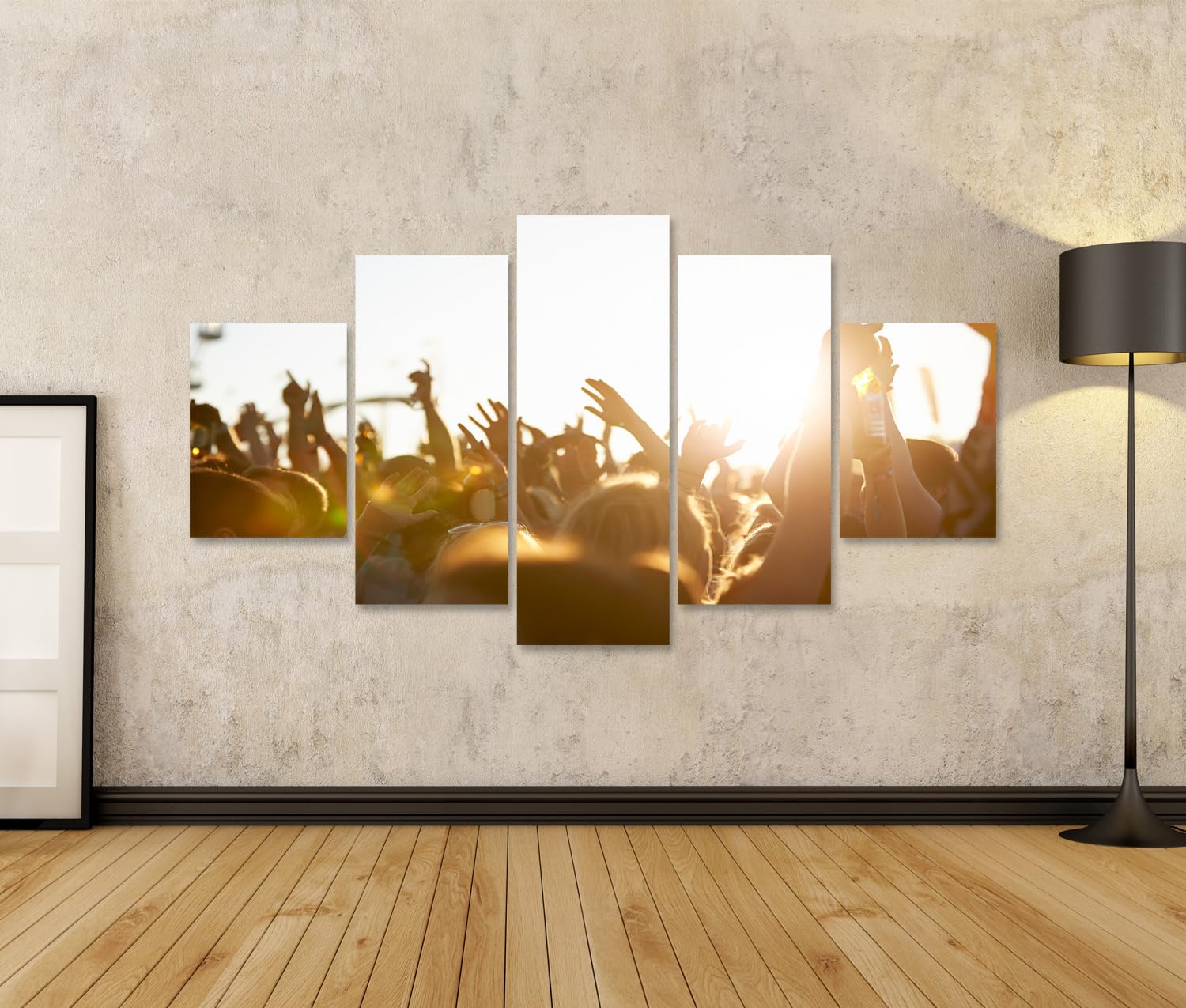 islandburner Prime Immagine su tela folla al tramonto a un festival immagini murali poster