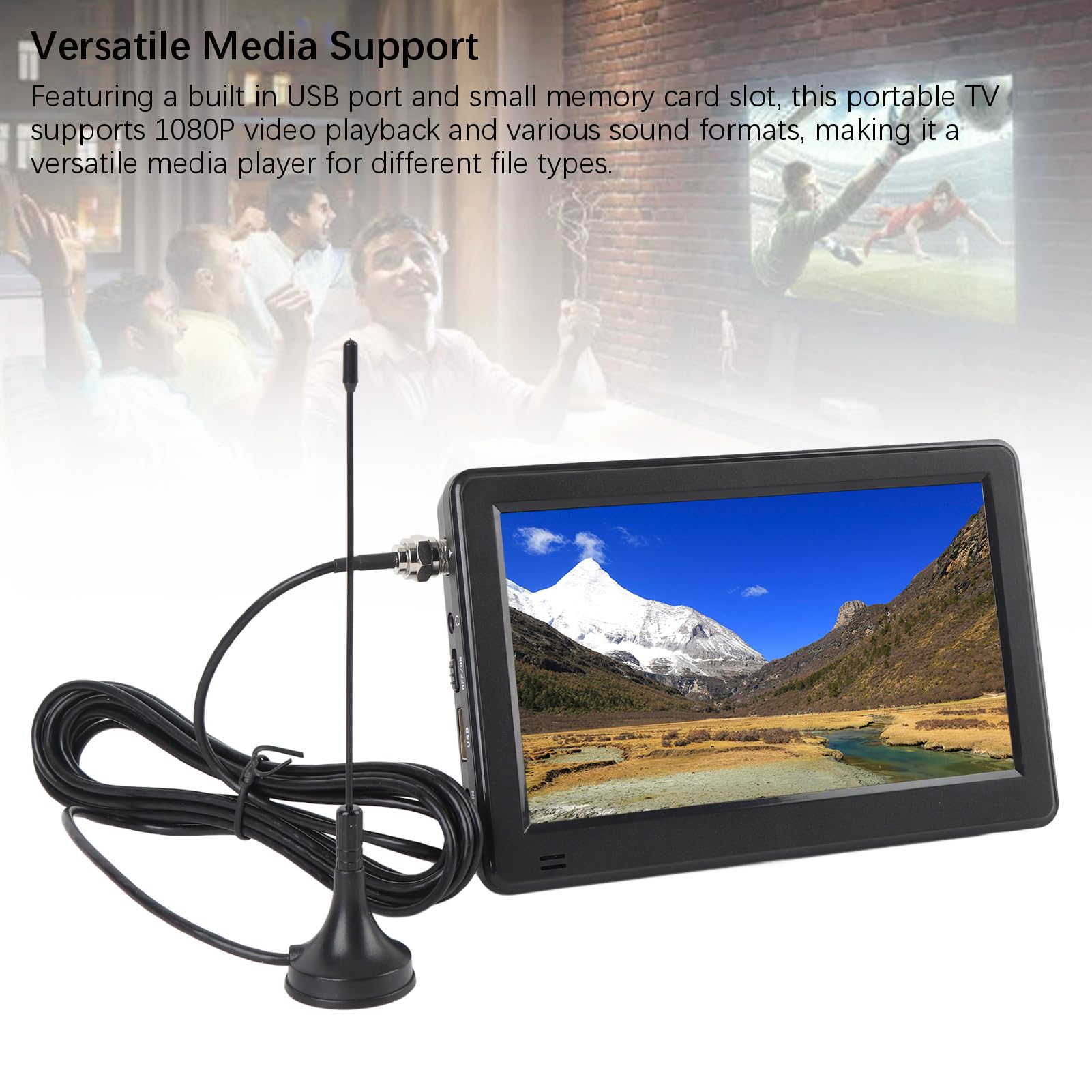 Téléviseur numérique portable de 6 pouces, écran vibrant, signal amélioré, adapté à l'extérieur