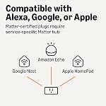 Amazon Basics Smart Plug, Matter Compatible, Compatible with Amazon Alexa, Google Home, Apple HomeKit, Matter Hub Required, 2.4 GHz Wi-Fi only, White, X-Pack (Pack of 2)