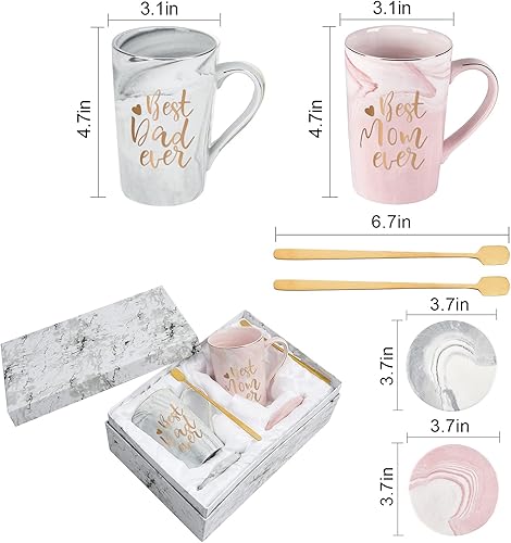 Miniatura 7 de Regalo para mamá papá  Taza de café Best Mom Dad Ever  Regalos de cumpleaños de Navidad para padres de hija hijo  Regalo de aniversario para pareja