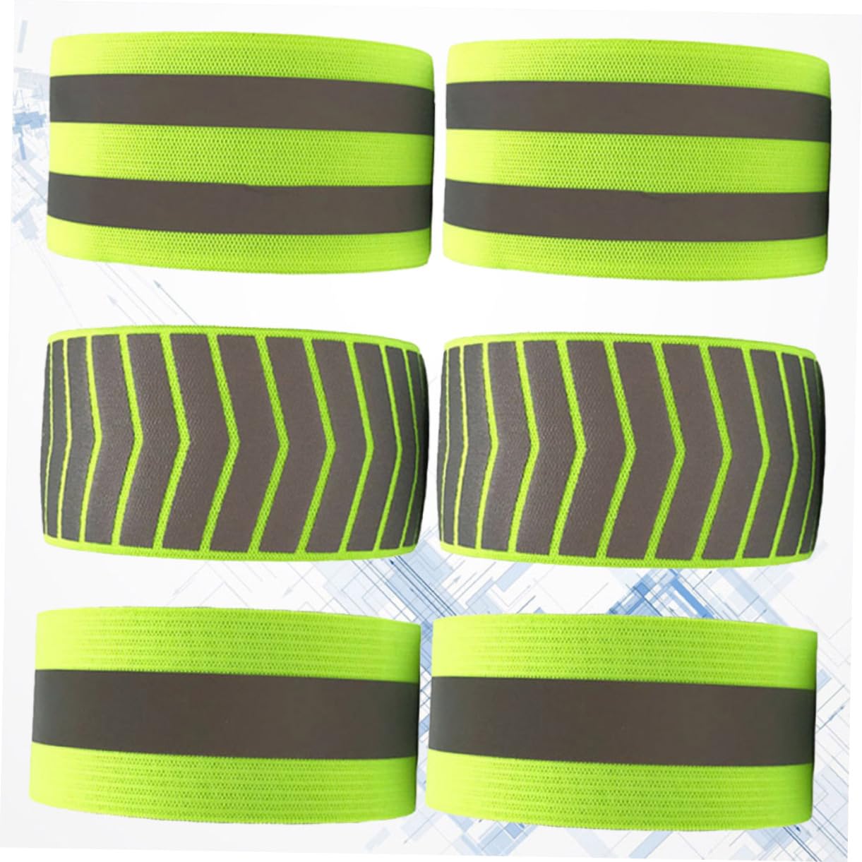 WOONEKY Lot De 3 Bracelets De Sécurité Réfléchissants Élastiques pour Activités Nocturnes Bracelet Fluorescent pour Course À Pied Randonnée Sécurité 6 Pièces X 3