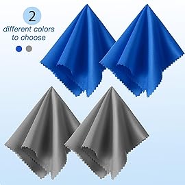 Frienda 12 Pack Large Microfiber Glass Cleaning Cloths 12 x 12 Inch Oversized Sunglasses Cleaning Cloths for Electronics Glasses Screens and Lenses(Blue,Deep Gray)