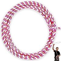 OOHGLITZ Kids Cowboy Lasso Rope 20ft Pre-Tied Loop - 9mm Lariat Roping Toy for Western Play, Rodeo Skills & Costumes (Red Pink)