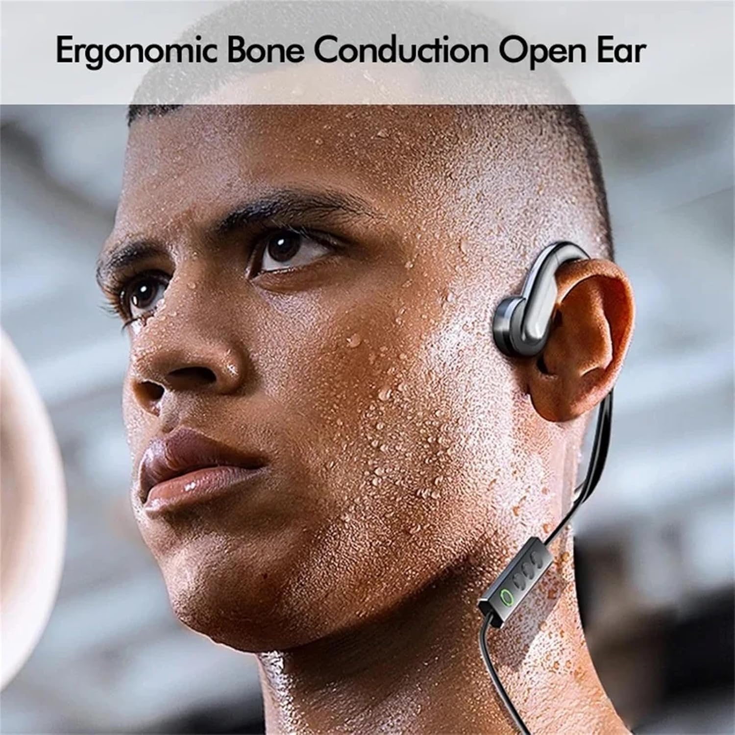 Wired Bone Conduction Headphones with Type-C,Open Ear Sports Earphones,IPX4 Sweatproof Earphones with Mic for Cycling and Workouts