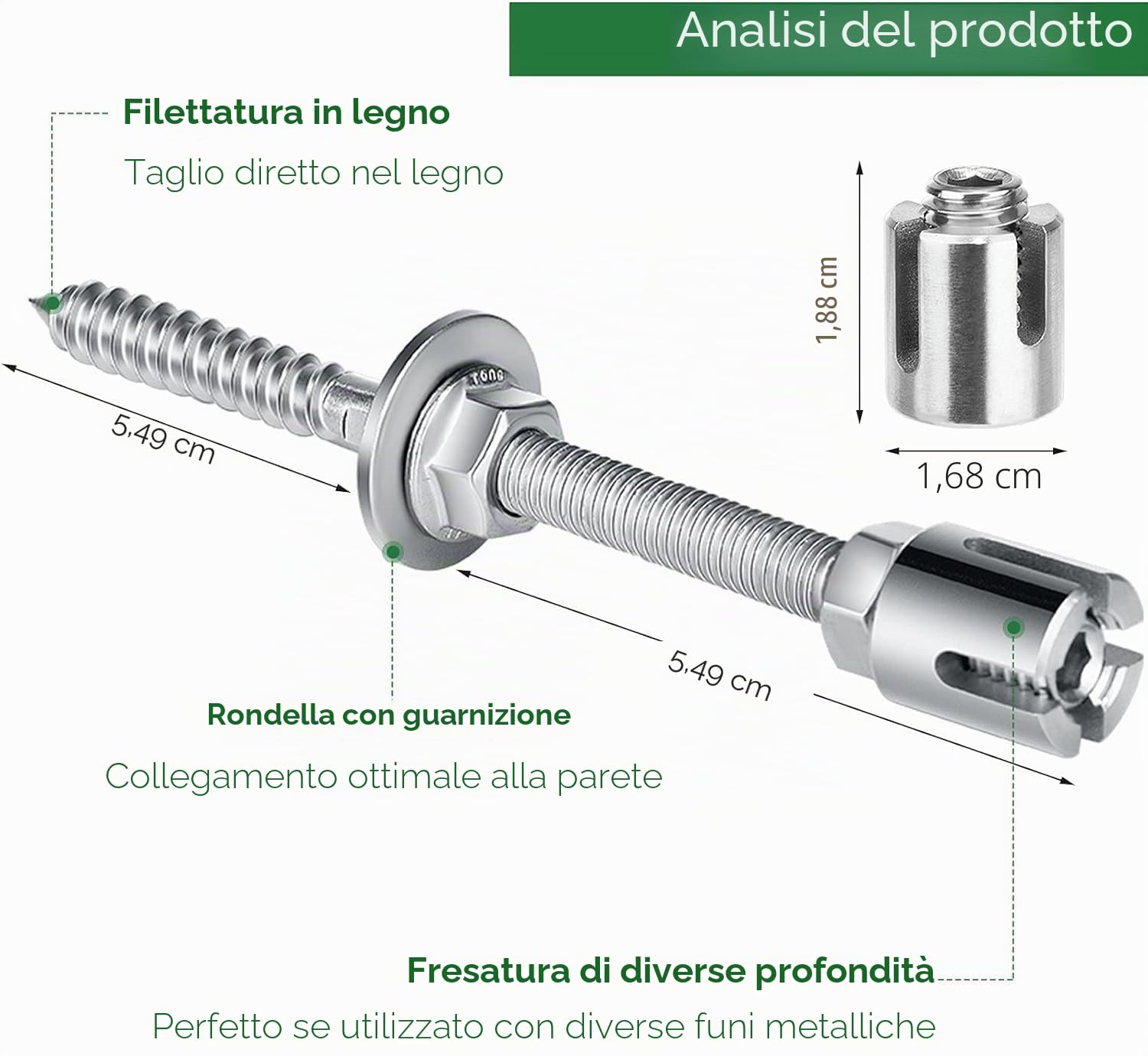 Supporto per piante rampicanti, corda in acciaio inossidabile da appendere kit con 3 mm, per giardino/muro/calcestruzzo (8 supporti, 12m di corda)