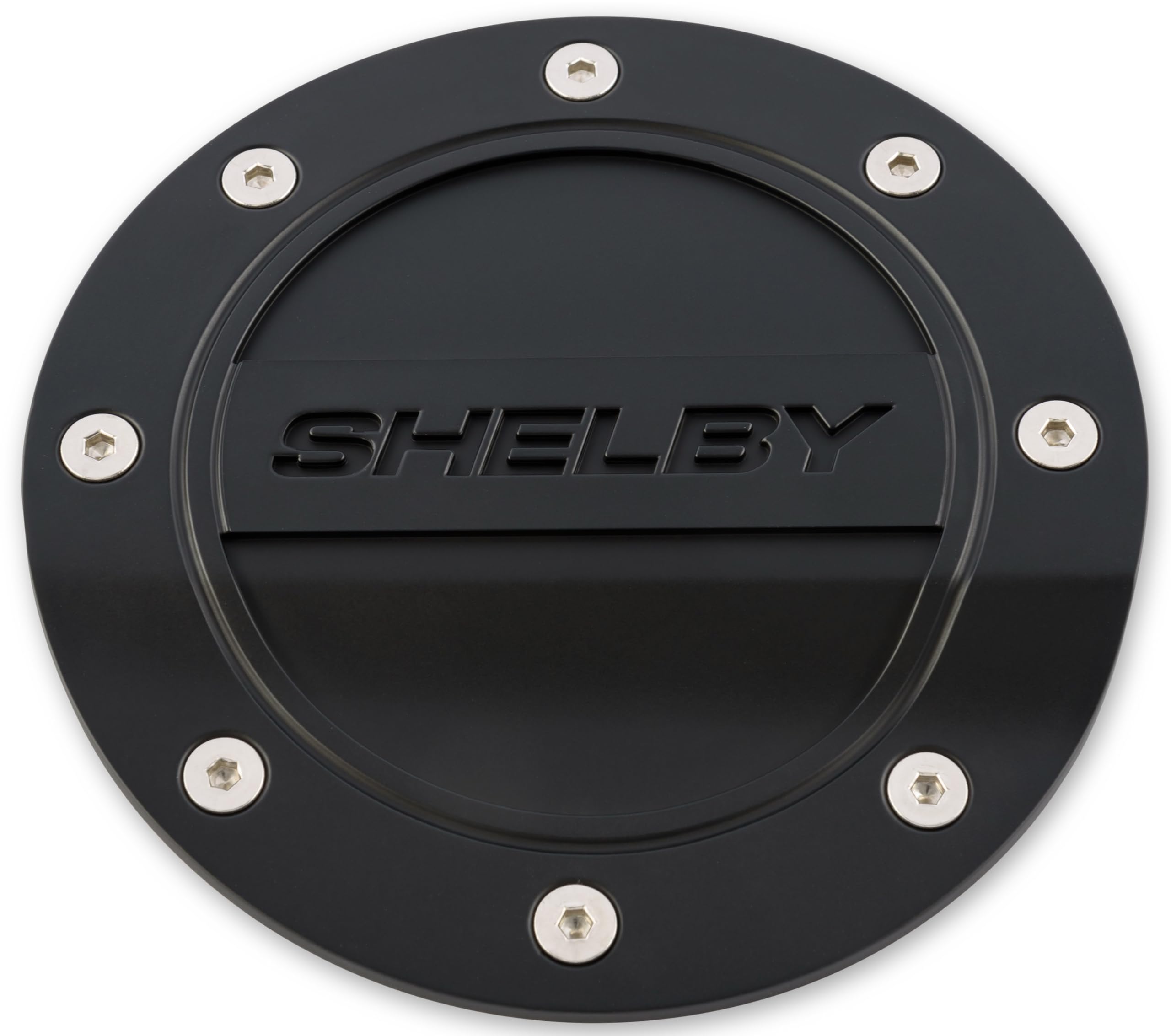 Drake Muscle Cars FS3Z-6640526-SA Fuel Door Comp Series Black with Shelby Logo