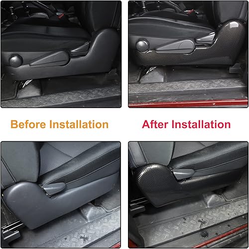 Miniatura 5 de Aunginsy Cubierta del panel de ajuste del asiento lateral del automóvil, bisel compatible con Toyota FJ Cruiser 2007-2021, cubierta de pista de
