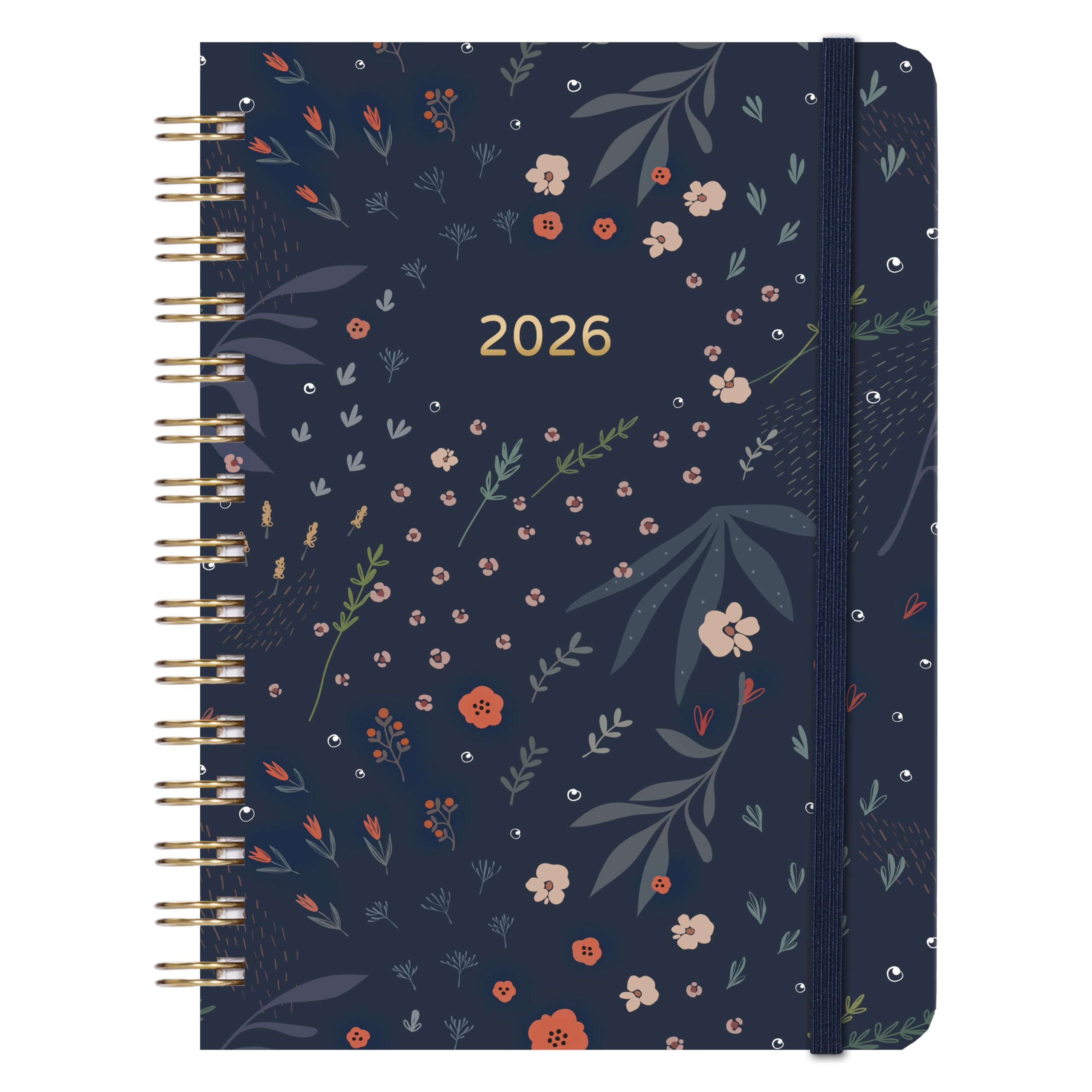 Agenda De Poche 2026 – 9x14 Cm, 1 Semaine Par Page, Motif Papillons, élastique Et Pochette Intérieure - 9