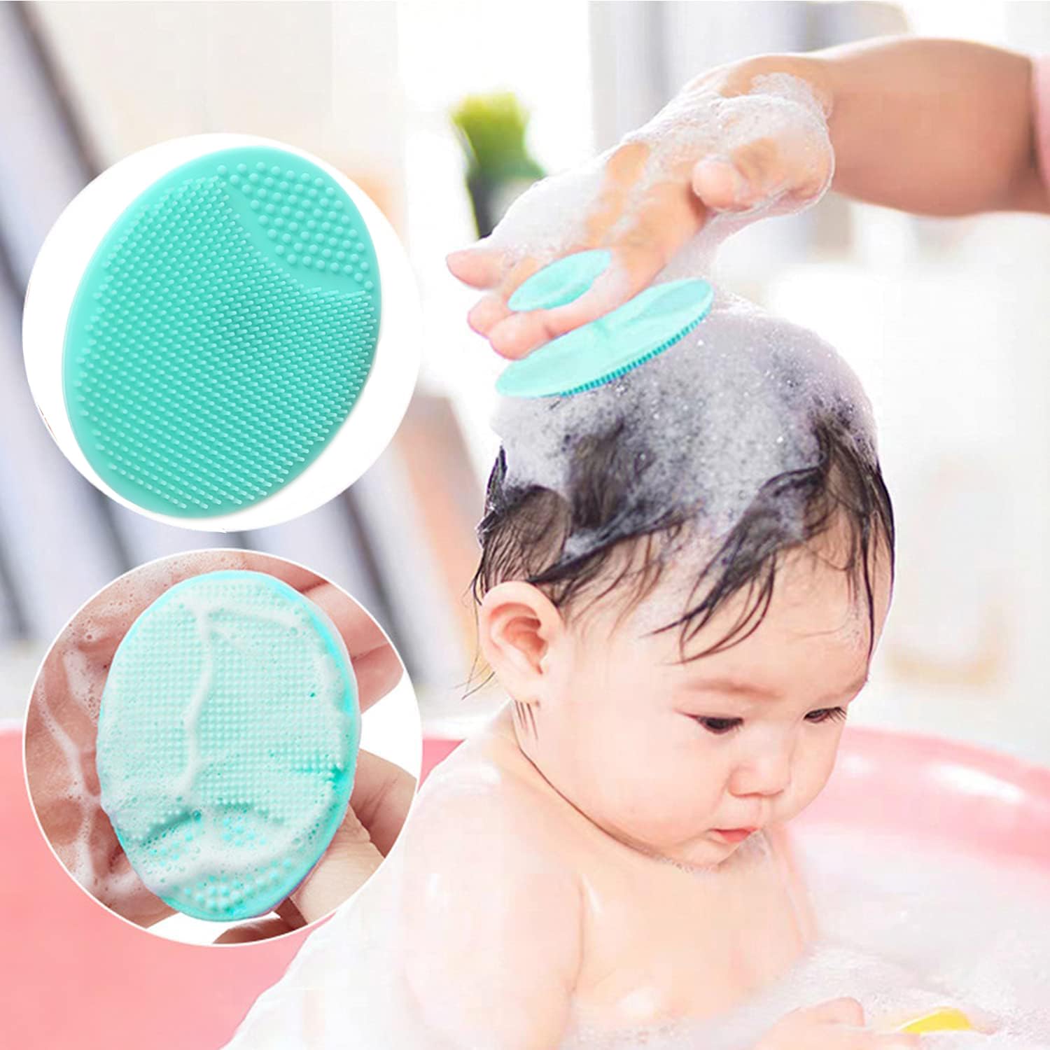Brosse cheveux bebe, à cheveux Poils de chèvre doux Premium Brosse à bébé en bois pour Cradle Cap, garçons et filles, pour enfant et nouveau-né, Vert Brosse de chapeau de berceau