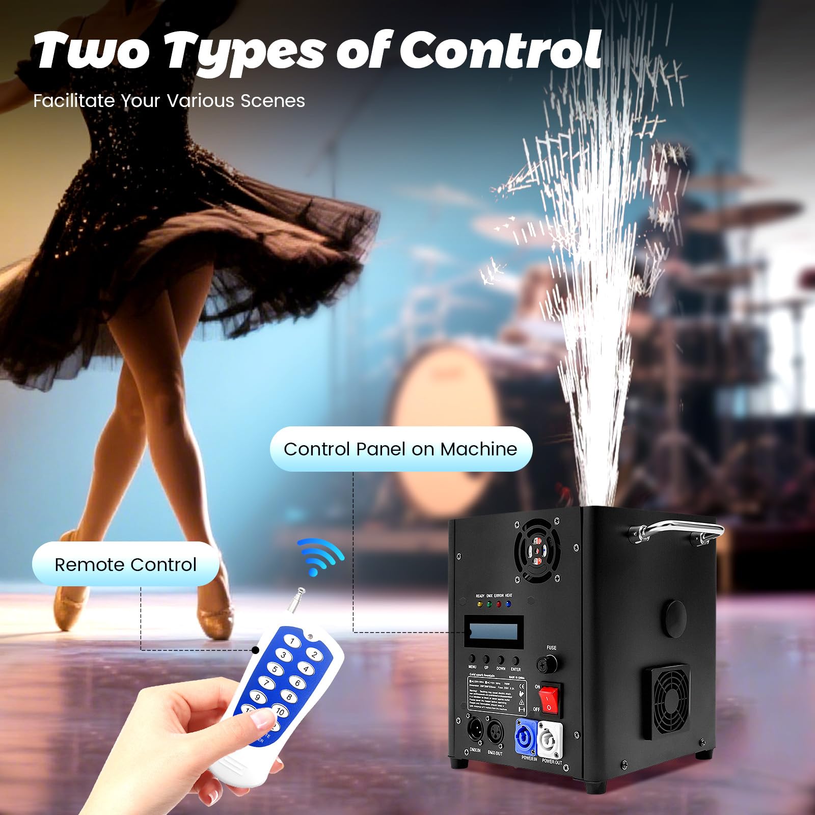 700 W Telecomando Elettronico Sparkler Pirotecnica Macchina Freddo Sparkler Sparkular Sparkler FX Fuochi d'artificio Fase Telecomando Sparkler per Bar Palcoscenico Party