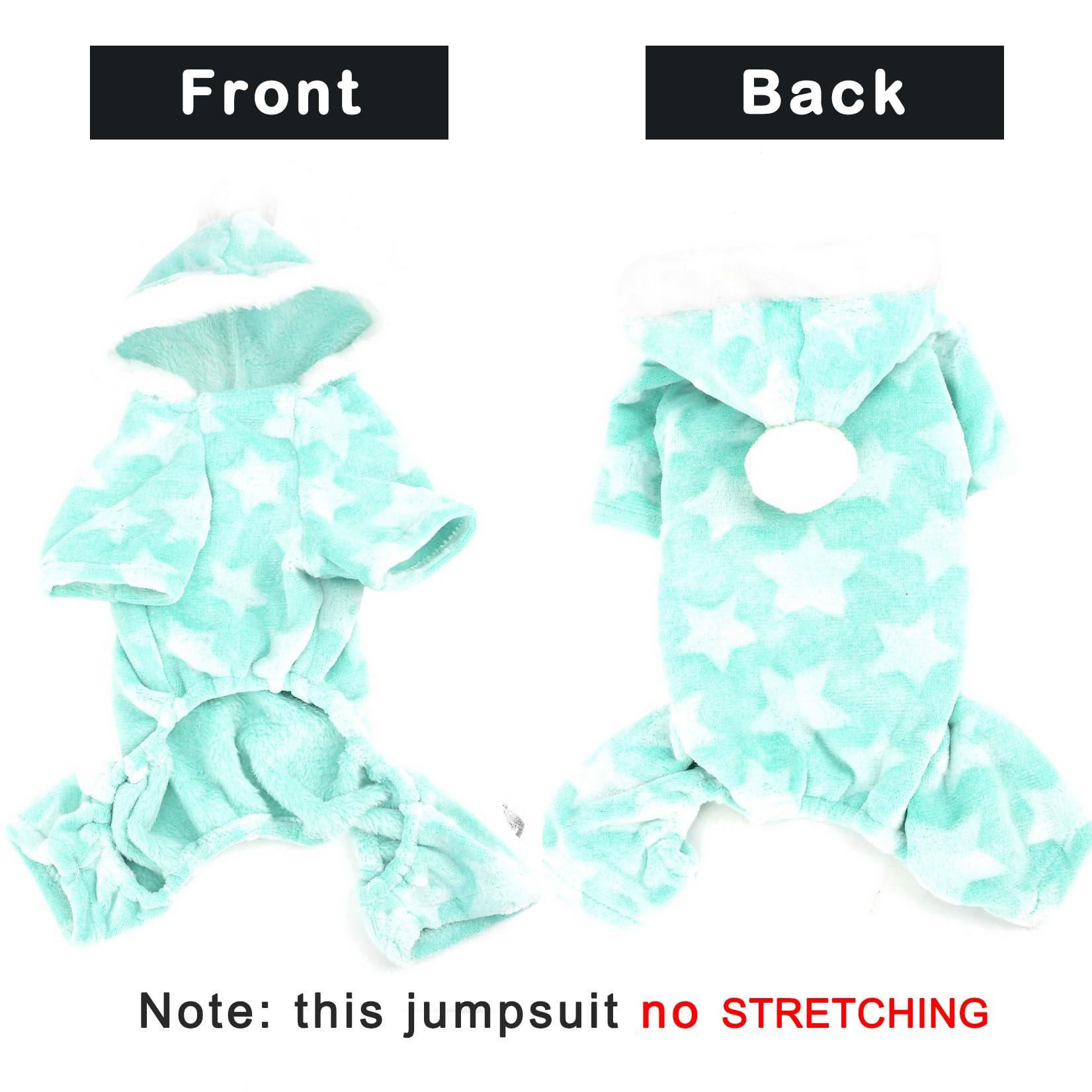 Zunea Schlafanzug Für Kleine Hunde - Wintermantel Mit Kapuze & Sternenmuster - Weiches Fleece Für Chihuahua & Yorkie In Grau XL