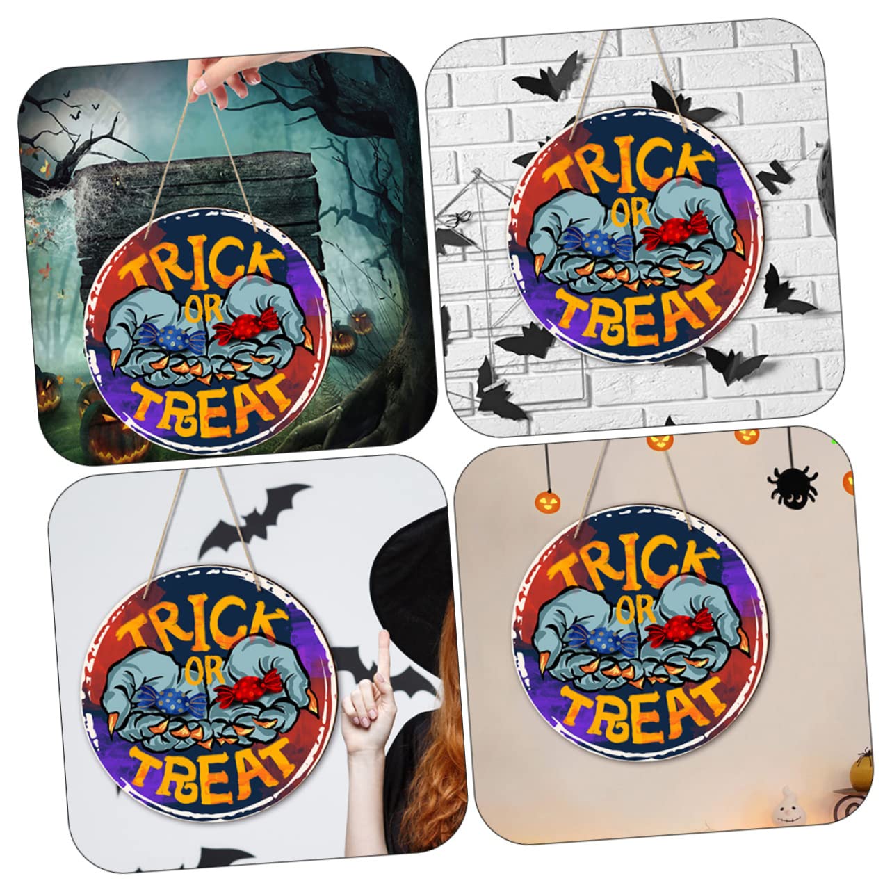 Ciieeo 3 Set di Decorazioni per Porte di Halloween Striscioni Insegne per Porte Decorazioni da Appendere per La Porta Dingresso di Halloween