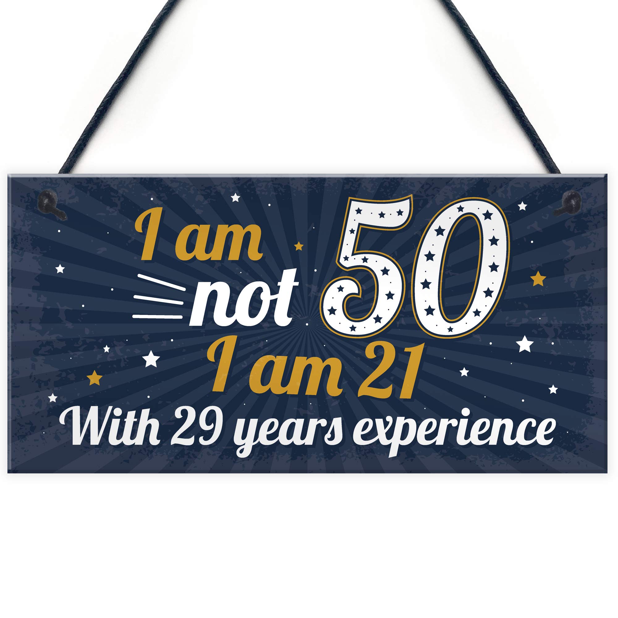 Red Ocean Funny 50th Birthday Gift Hanging Plaque Novelty Friendship Family Mum Dad Brother Sister Christmas Gift For Friend