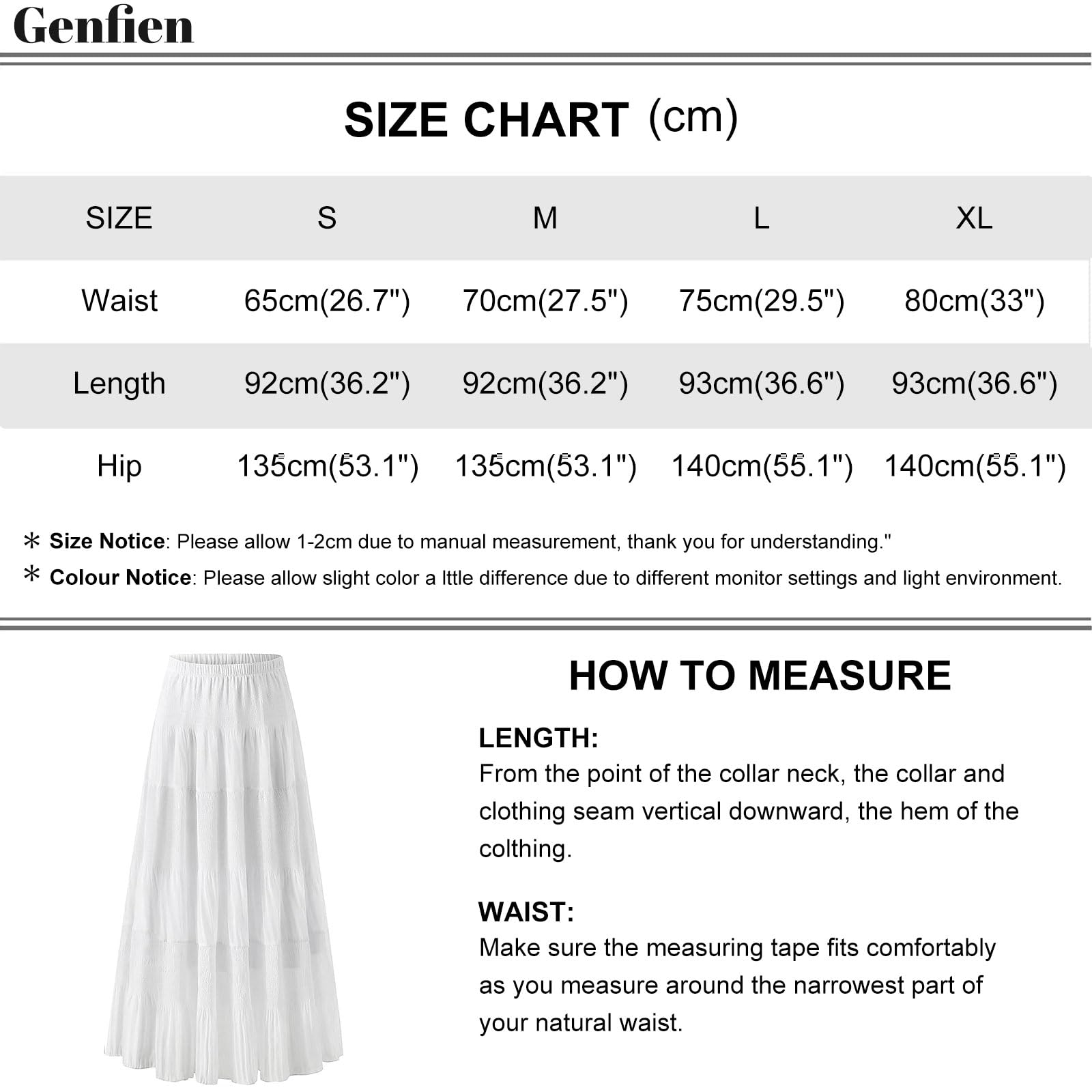 Genfien Faldas Largo Chiffon Mujer Cintura Elástica Alta Bohemia Maxi Falda Línea A Verano