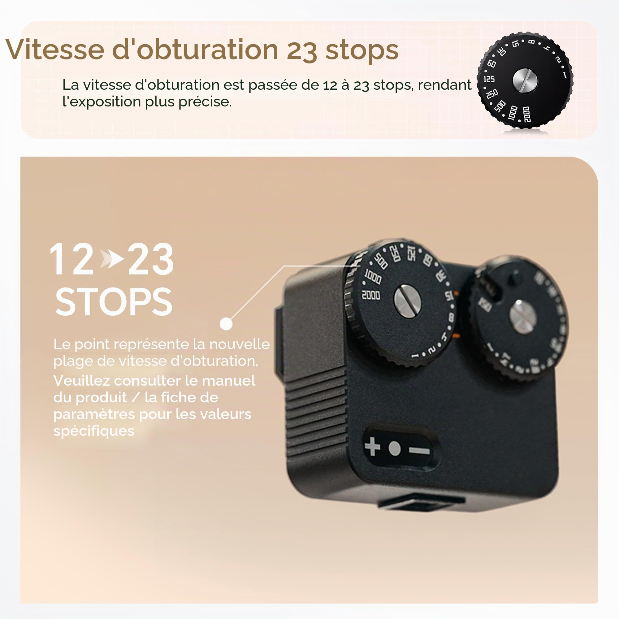TTArtisan Light Meter II Génération Upgrade Compteur de lumière à Deux Cadrans pour la Photographie avec Monture à Sabot Froid Compatible avec Divers appareils Photo (Aluminium Noir)
