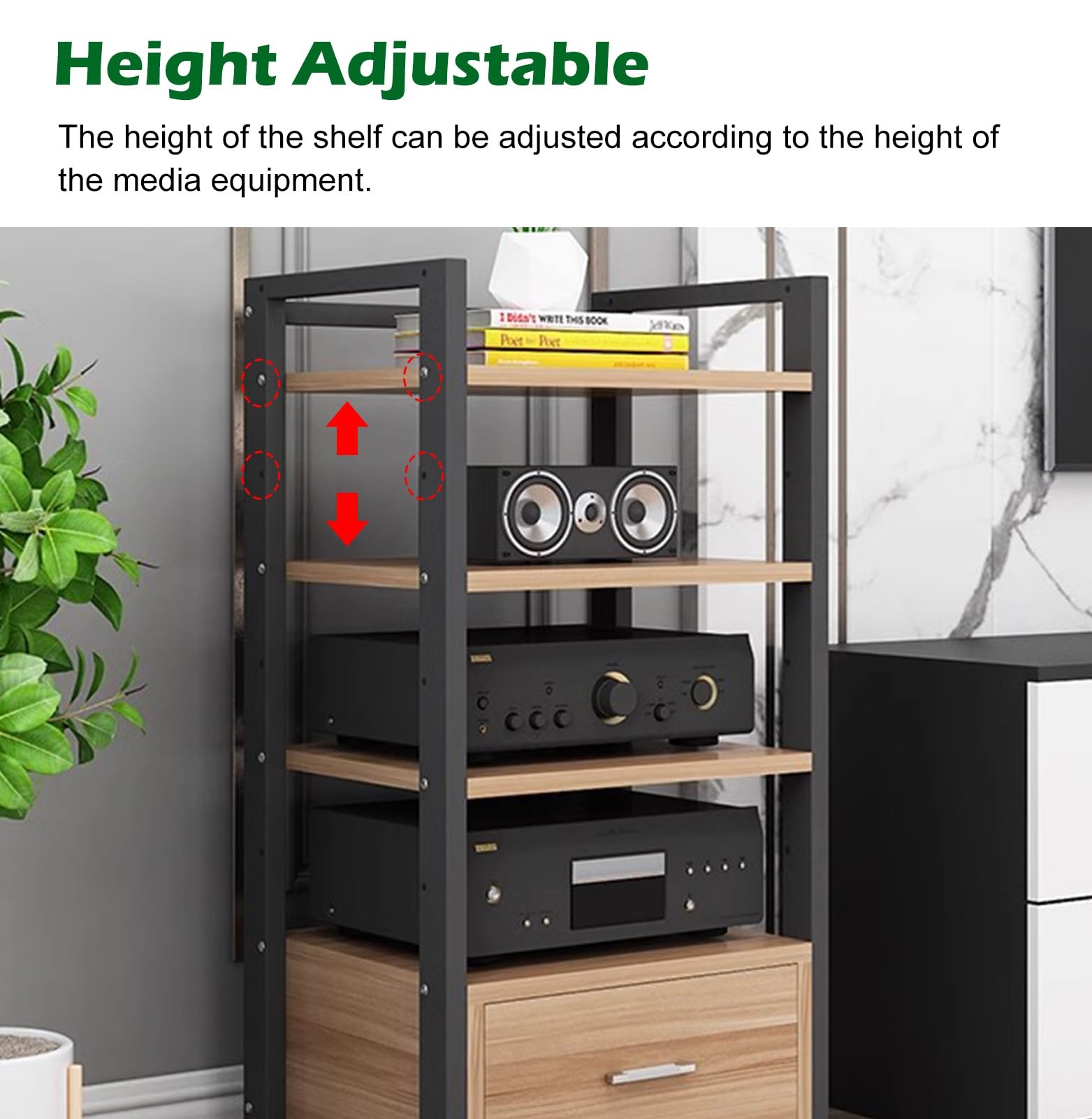 porta-DVD, Mobiletto stereo alto 100 cm con cassetto