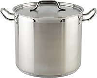 Vista 14 de Winco Olla de stock de acero inoxidable resistente con tapa, 8 cuartos de galón