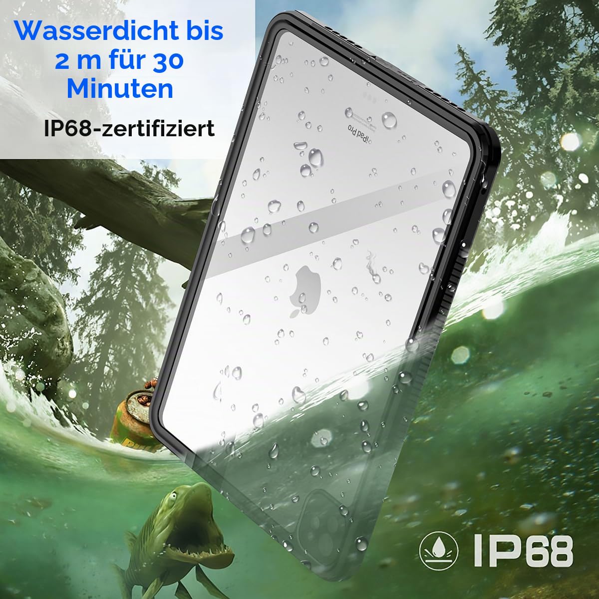 AICase für iPad Pro 11 Zoll, wasserdichte Hülle M4 (2024, 5. Generation), [Integrierter Displayschutz und Ständer] Robuste, stoßfeste und sturzsichere Schutzhülle für den ganzen Körper