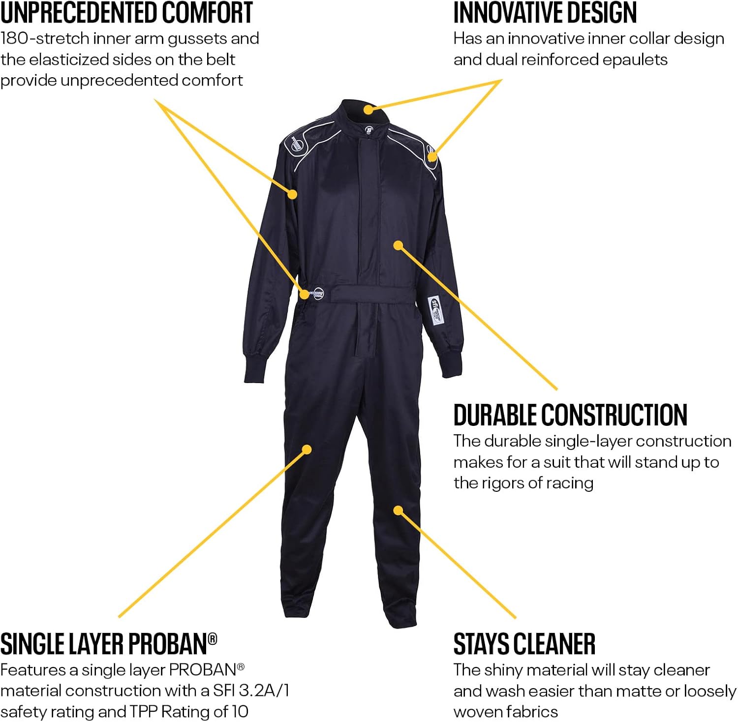 Speedway Motors One-Piece Racing Suit, SFI-1 Rated - Image 2