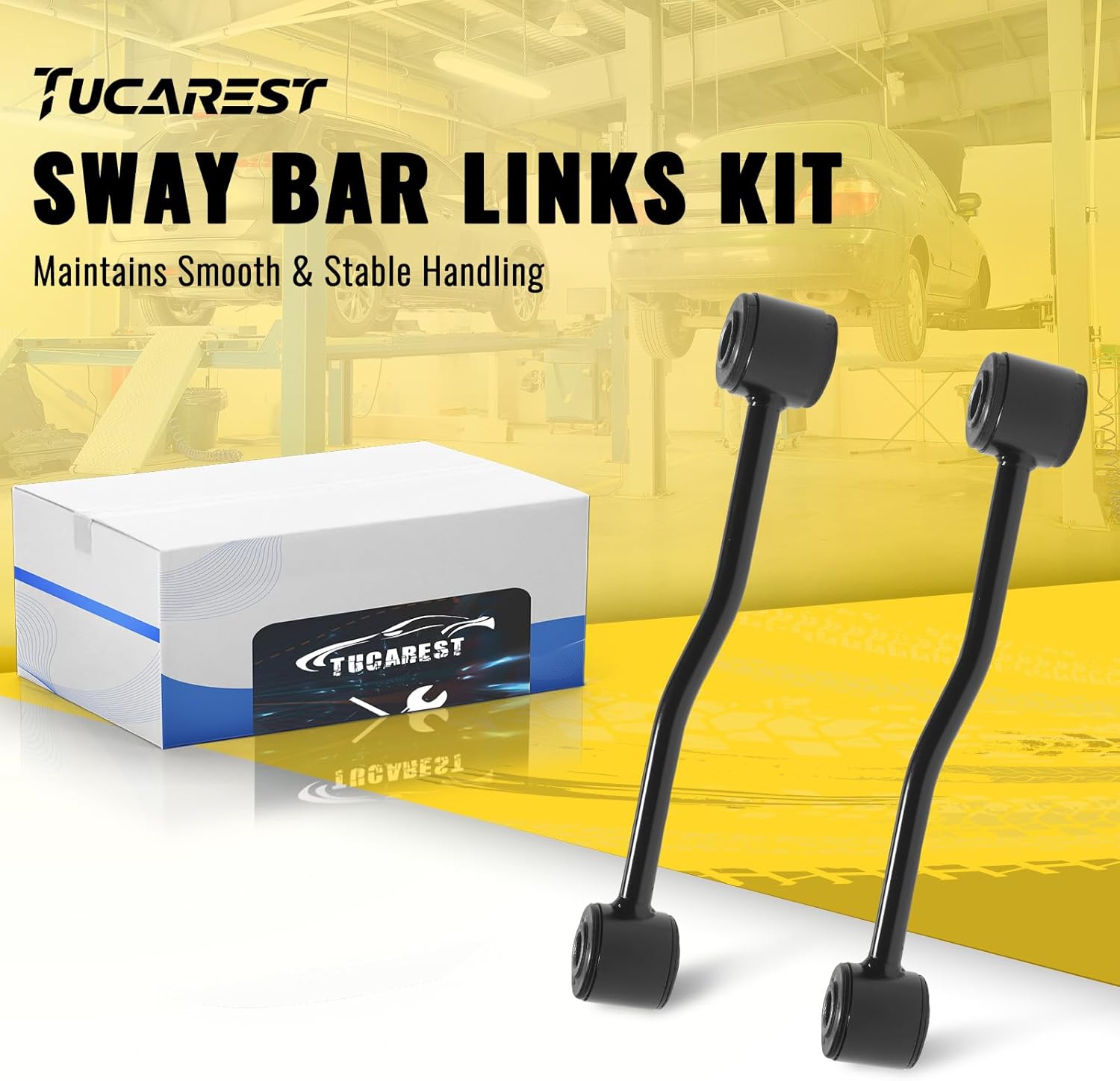 TUCAREST Rear Sway Bar Stabilizer Link 2Pcs K3202 Compatible With 1999-2004 Je-ep Grand Cherokee [# 52088319 52088319AB]