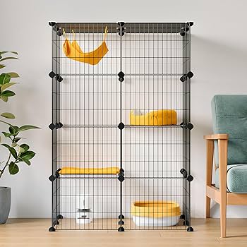 Amazon.co.jp: Topzoo 猫 ケージ 高さ123×幅81×奥行き61cm 2段