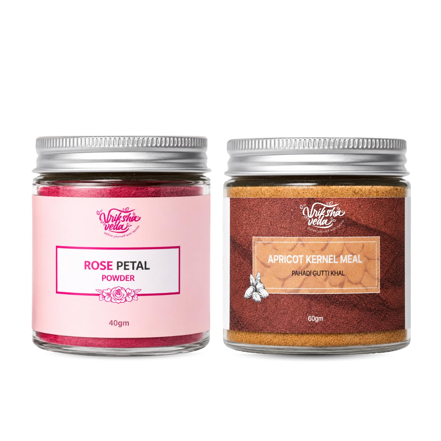 Vriksha Veda Rose Petal Powder 40g & Apricot Kernel Meal 60g Combo | 100% Pure Natural Face Pack & Exfoliating Scrub | Skin Brightening, Tan Removal, Deep Cleansing & Glowing Skin | Pack of 2-picture-51