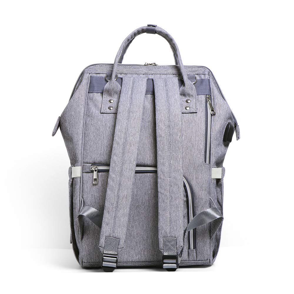 Mochila con bolsa de pañales de momia, Mochilas grandes para bebés unisex Mochila de viaje multifunción para mamá y papá con correa de cochecito con