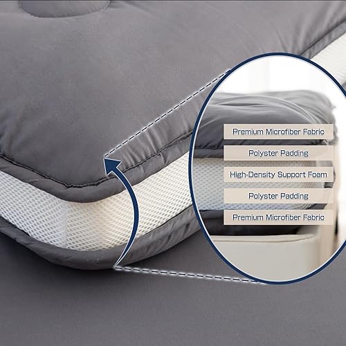 Miniatura 5 de Syalife Colchón de futón japonés tamaño Queen, 4 pulgadas de grosor, plegable y portátil, relleno de espuma 32D tradicional Shikibuton, diseño en