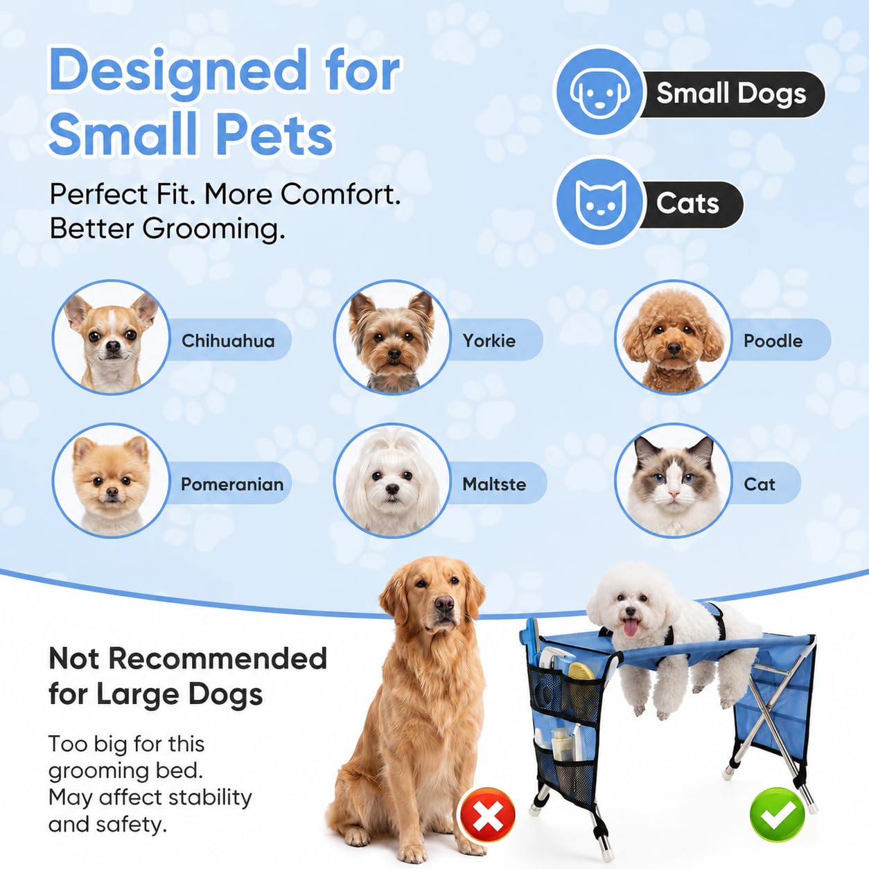 Table de Toilettage pour Chien Pliante - Table de Toilettage Canin et Félin | Compagnie Jusqu'à 20 kg, Résistante Aux Griffures, pour Bain, Tonte et Entretien du Pelage (Noir)