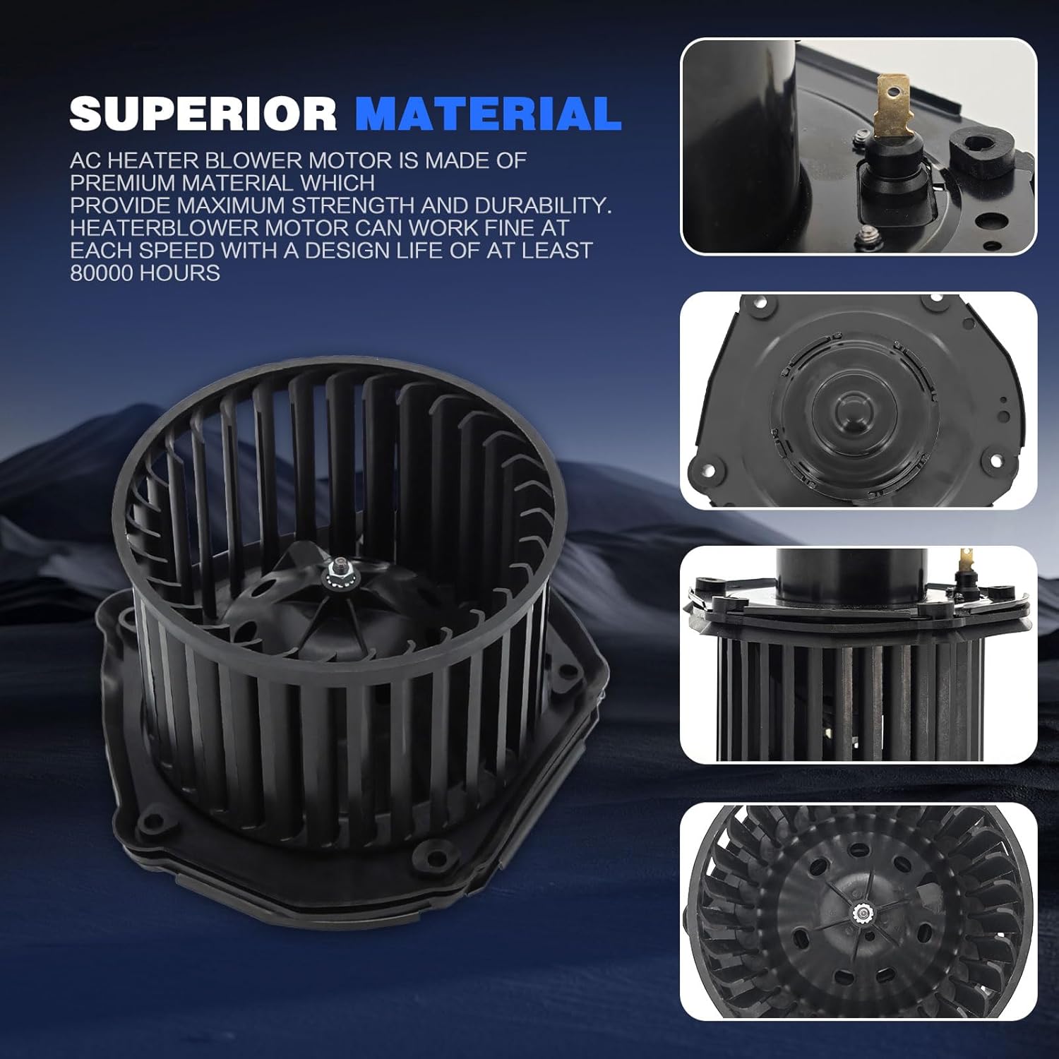 Front HVAC Heater Blower Motor 700100 with Fan Cage Replacement for 1997 1998 1999 2000 Chevy C1500 C2500 K1500 K2500 Truck Suburban, GMC Yukon XL, Cadillac Escalade Replace# PM149 19131213