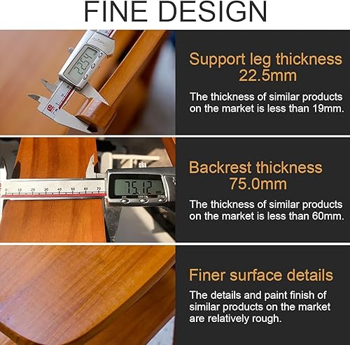 Miniatura 6 de Escalera plegable de 4 niveles, silla plegable de madera 3 en 1, taburete portátil multifunción con capacidad de 265 libras, estante de exhibición