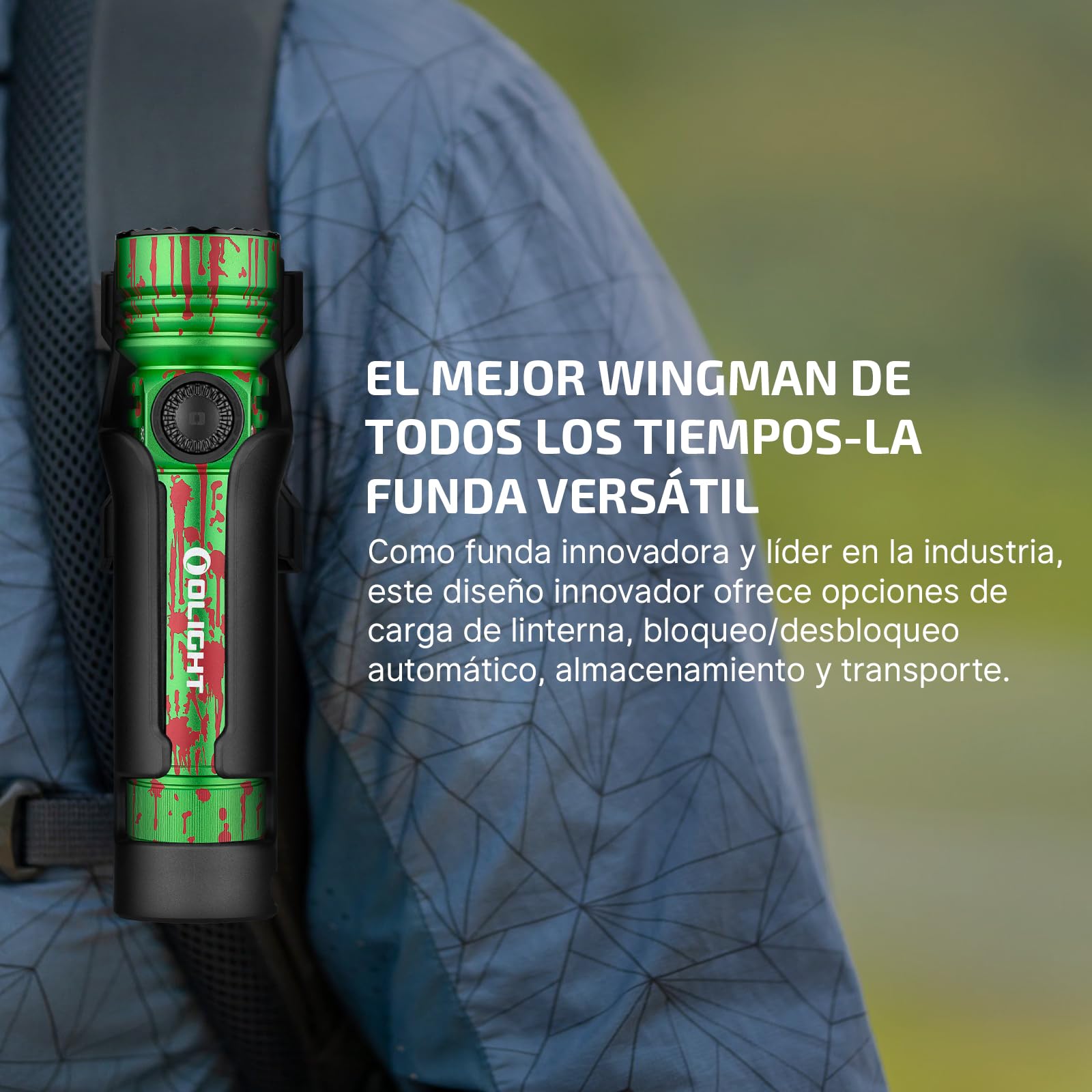 OLIGHT Seeker 4 Pro LED 4600LM 260M Recargable Funda de USB-C o Carga Magnética con Sensor Alta Potencia IPX8 Potente Linterna Largo Alcance de Comping y Senderismo (Blanco Frío, Zombie Verde)
