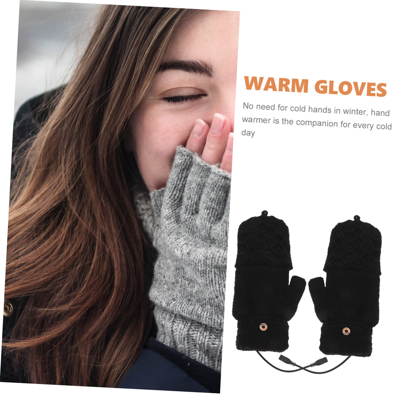 BESPORTBLE 5paia Guanti Termici Elettrici Per Inverno Guanti Riscaldati Mezze Dita Per Sci e Attività Outdoor Impermeabili e Lavabili