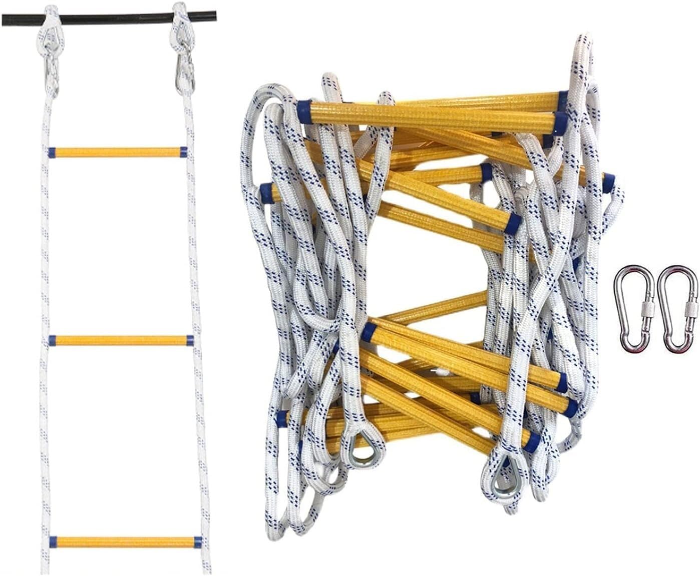 Rope Ladder Fire Escape 2-6 Layers Portable Evacuation With Hook, 3M 5M 8M Nylon Household(18m)