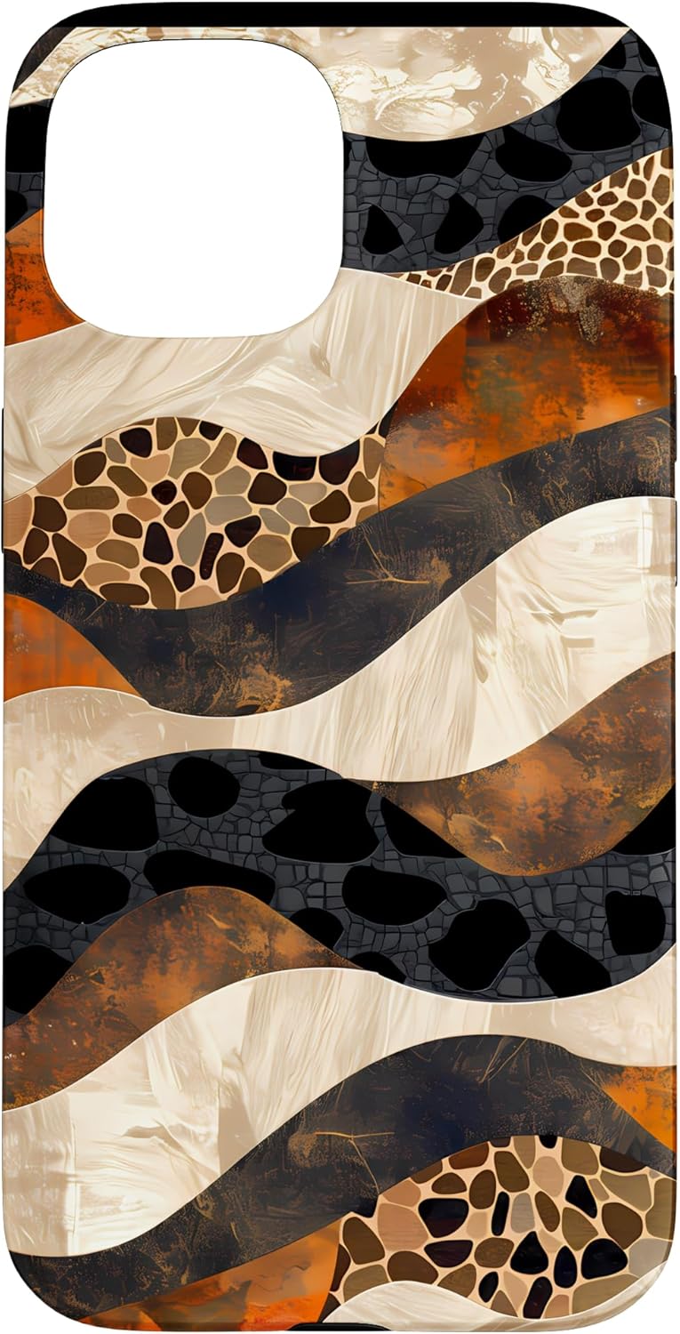 Brown Modern Animal Print Quilt Design for Quilters Case for iPhone 16