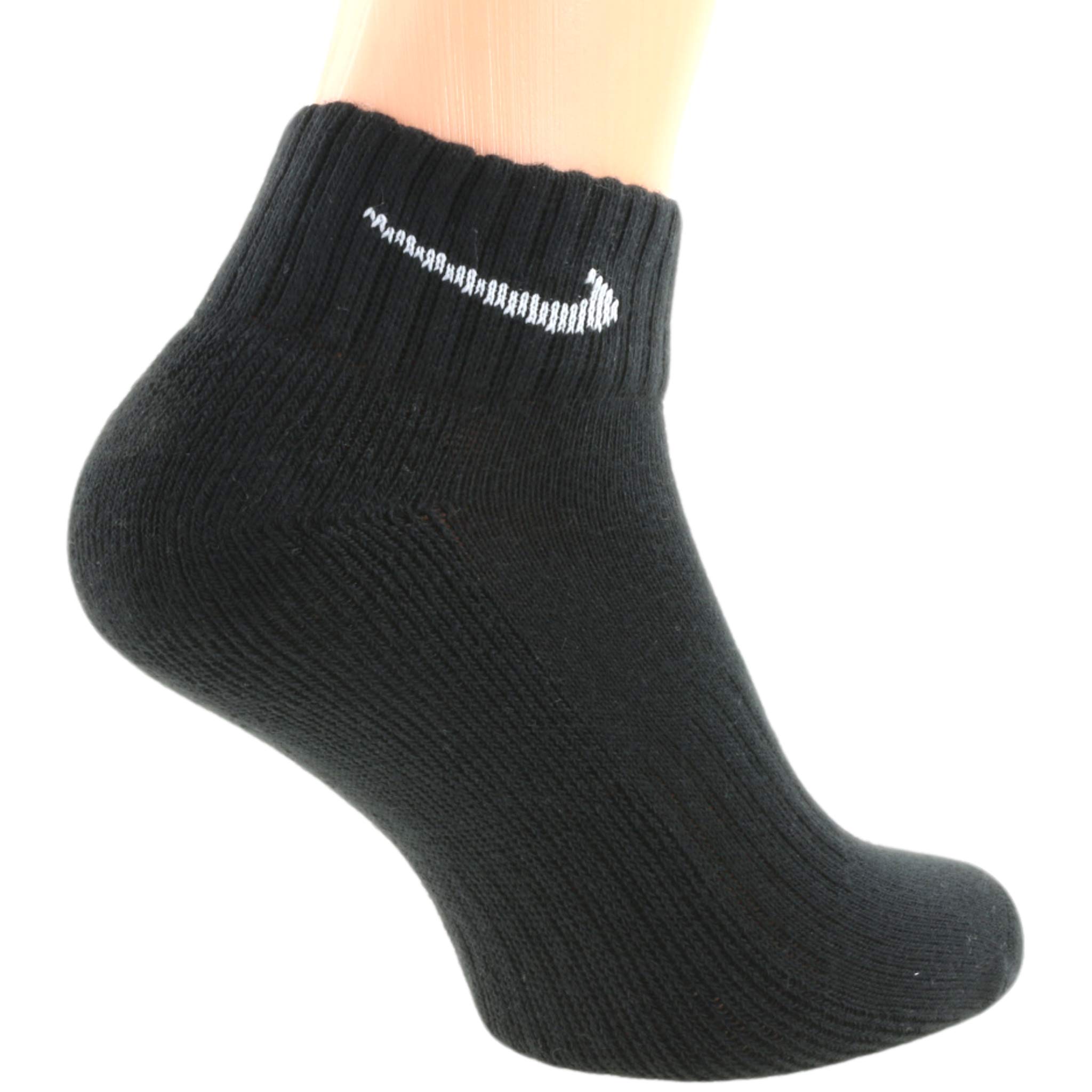 NIKE 12 Paar Socken One Quater Socks Herren Damen Kurze Socke Knöchelhoch, Farbcode + Farbe:A45 6 Paar weiss 6 Paar schwarz, Größe:38-42