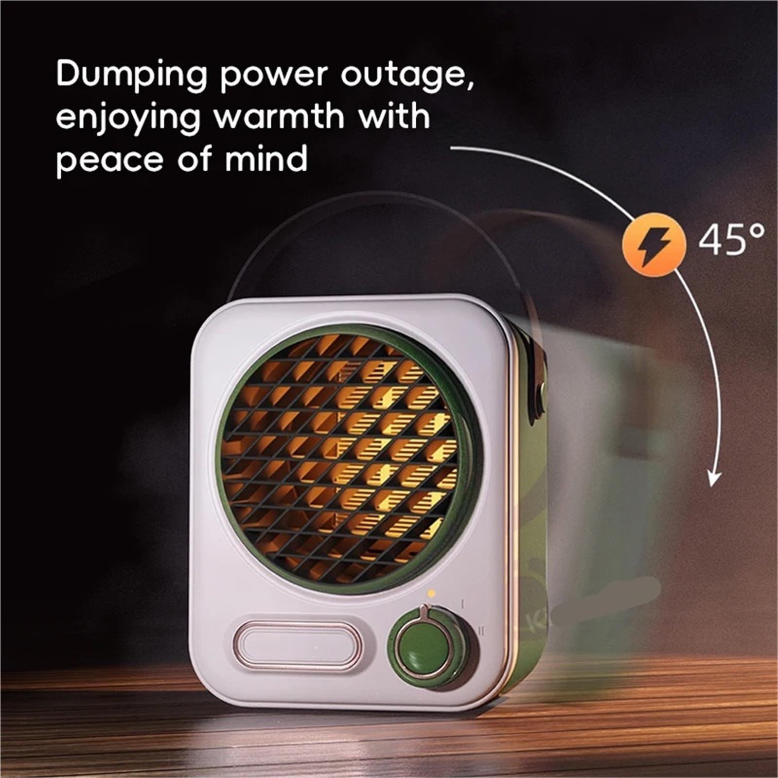 Riscaldatore portatile for piccoli spazi, 1000 W, riscaldamento rapido, leggero, da tavolo, for ufficio, uso domestico Per la camera da letto di casa(White)