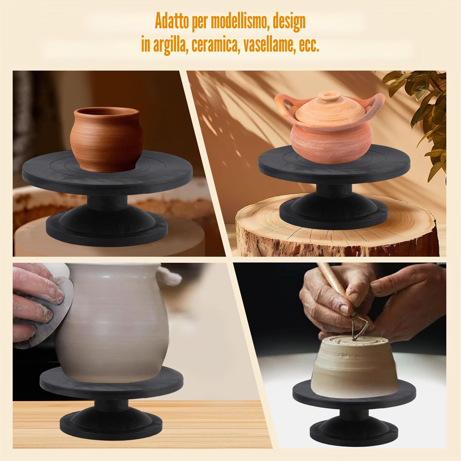Buachois Ruota Girevole per Decorazione Torte e Ceramica 25 cm Professionale per Pasticceria e Modellazione Argilla Tornio Manuale per Artisti e Hobby